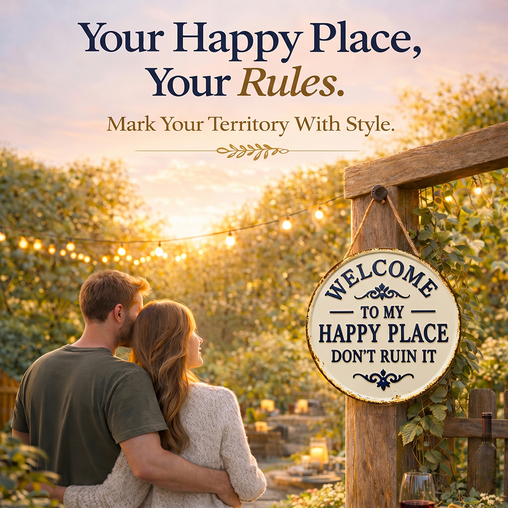 ✅ ✅  “Welcome to my happy place” Door Sign