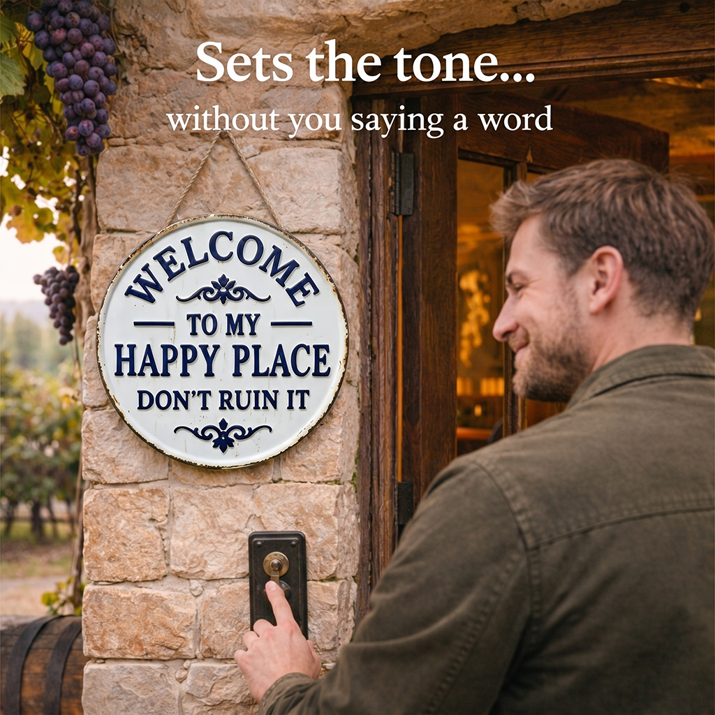 ✅ ✅  “Welcome to my happy place” Door Sign