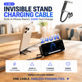 ⚡Official Authorized | 2-in-1 Invisible Holder Charger Cable - 240W Fast Charging Cord with Built-In Phone Stand