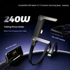 ⚡Official Authorized | 2-in-1 Invisible Holder Charger Cable - 240W Fast Charging Cord with Built-In Phone Stand
