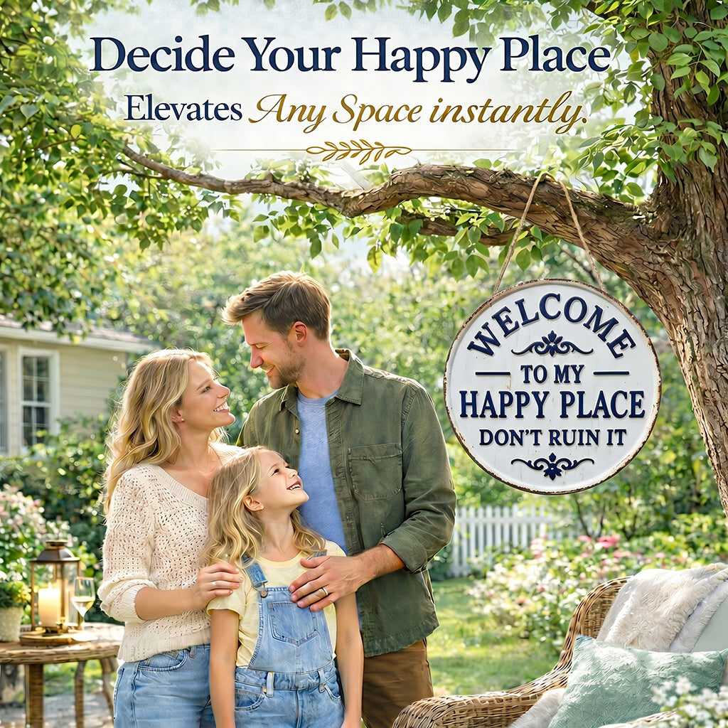 🏡 “Welcome to my happy place” Door Sign