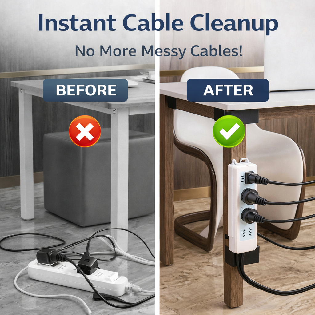 (🔥Up to 50% OFF) No-Drill Power Strip Organizer: Clean Up Your Space