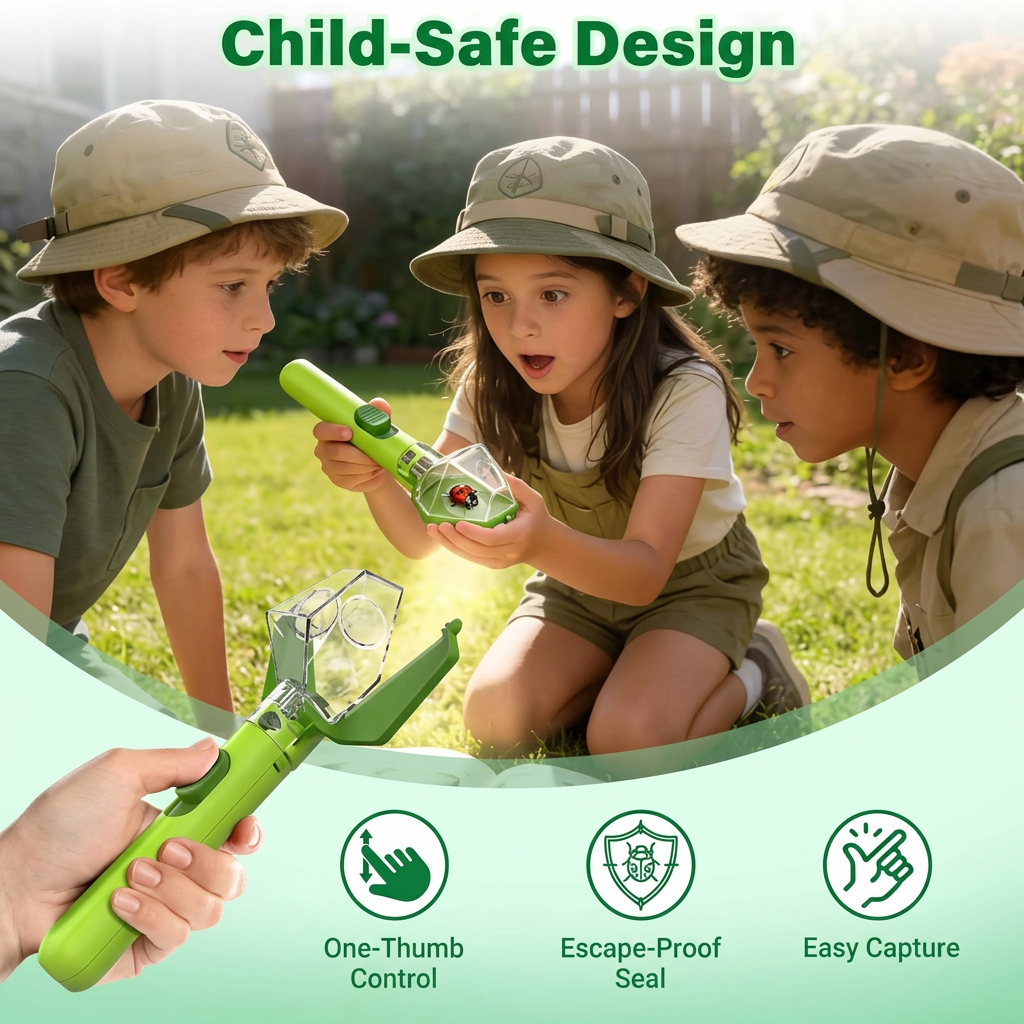 Kids Bug Catcher with 6X Magnifier – Insect Observation Tool for Outdoor Exploration