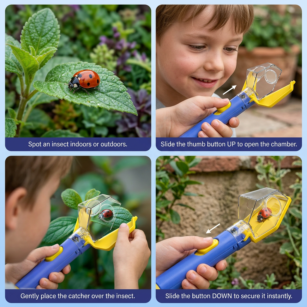Kids Bug Catcher with 6X Magnifier – Insect Observation Tool for Outdoor Exploration